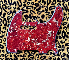 telecaster pickguard red tortoise 3 ply 8 hole fits US/MIM fender  no screws