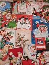 41 Tarjetas de Navidad De Colección Papá Noel Muñeco de Nieve Ciervo Villancico Oso Ángel Niño Niña Lote C