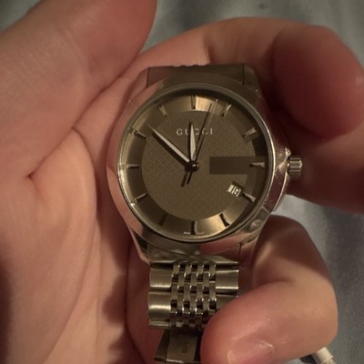 Gucci 126.4 Men's Quartz Analog Date Stainless Steel Bracelet Gray Dial