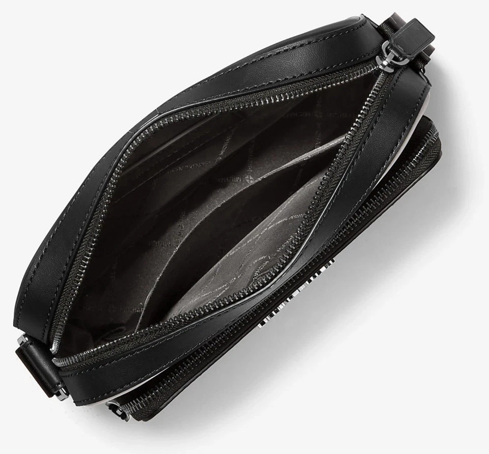 Michael Kors Cooper Logo Embossed Crossbody Flight Bag White - Image 3 of 3