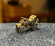 Sterling Silver Jalopy Automobile Antique Car Charm Wheels Move Turn
