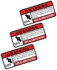 3pcs Car Stickerswarning Gps Alarm System Anti-theft Gps Tracking Sticker3.2x1