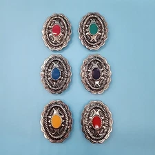 Vintage Western Conchos Muticolored Button Covers 1980s