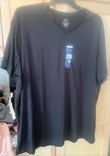 Mens George Black V-Neck Moisture Wicking Tee T-Shirt - Size 2XL 50-52 
