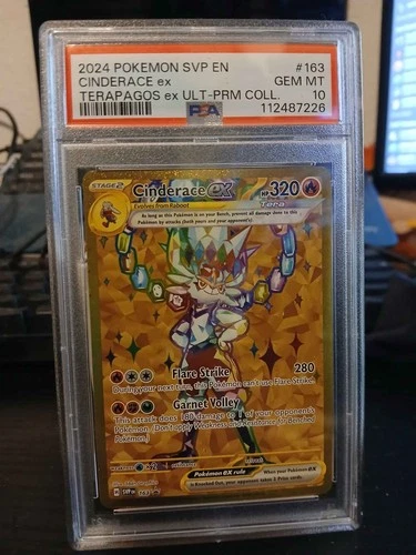 2024 Pokemon: SVP EN Black Star Promo PSA 10 Cinderace EX Terapagos #163