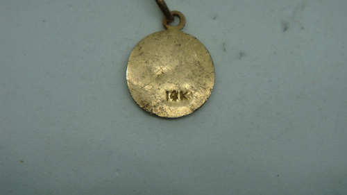 JUNGFRAU MARIA MASSIV 14K GELBGOLD CHARM ANHÄNGER 11mm - Bild 2 von 3