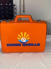 Vintage orig. FONTE DA VIAGGIO Valigia valigetta pubblicitaria plastica arancione anni 70 RARA