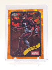 OMEGA 2025 TOPPS CHROME MARVEL SAPPHIRE ORANGE /25 #196 Q7412