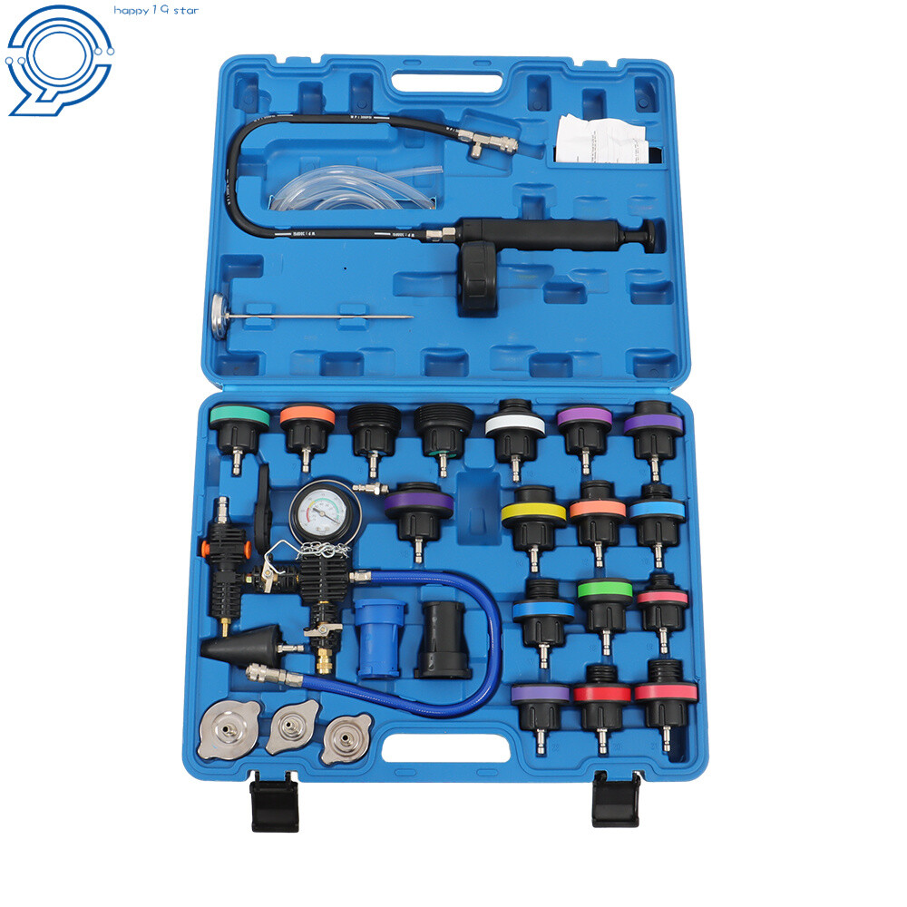 28-PIECE COOLING SYSTEM PRESSURE TESTER AND VACUUM REFILL KIT - Foto 5