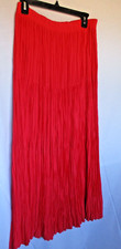DIAMOND Maxi Peasant skirt Vintage Y2K crinkle Tiered Persimmon red OSFM REG