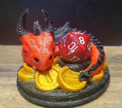 Baby Dragon Dice Guardian - D20 Dice Holder - Minature Dragon - DnD Dice Box