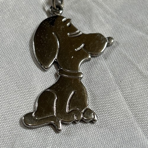 Vintage Snoopy Hund Halskette silberfarben Peanuts Cartoon 12" Kette Kinder Beagle Welpe