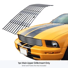For 2005-2009 Ford Mustang V6 Main Upper Chrome Billet Grille Grill Insert