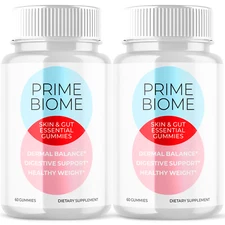 Prime Biome Skin and Gut Gummies Advanced Weight Support 1000MG Formula (2 Pack)