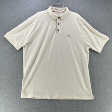 Tommy Bahama Islandzone Mens Polo Large L White Relax Tencel Coolmax Eco Poly