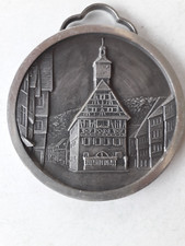 stary medal, Schützgesellschaft Künzelsau, z widokiem na miejsce, cyna, BW, 5,5 cm