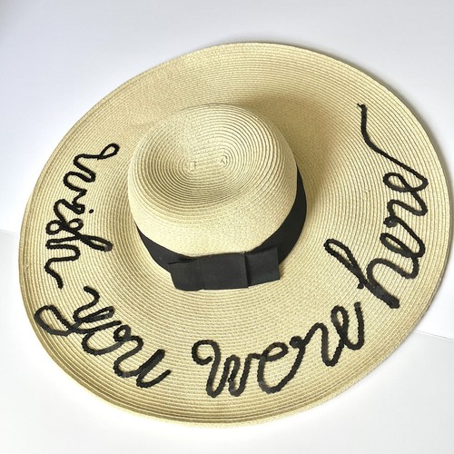 Vorrei tu fossi qui Paillettes Vacanza Cappello di Paglia Estate | eBay