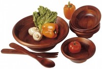 7-piece Salad Set,12-in Servers ,dinner Table Kitchen Tableware Cherry Finish on sale 7-piece Salad Set,12-in Servers ,dinner Table Kitchen Tableware Cherry Finish on sale