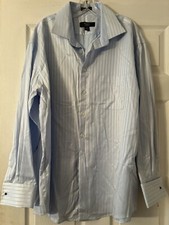 Pronto Uomo Men's Size 17 1/2, 34/35 No Iron Long Sleeve Cuffed Striped Shirt