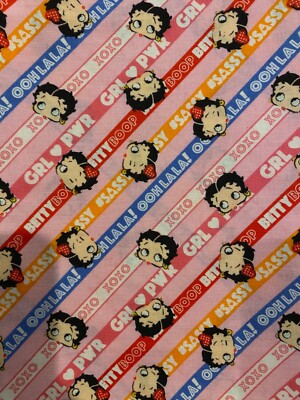 Betty Boop Pink xoxo 100% Cotton Fat Quarter 18''x22'' NEW Mask