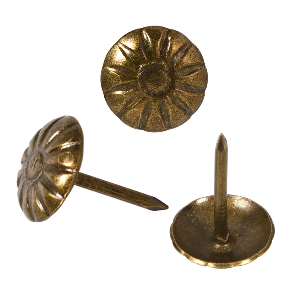 Dokpav 100-Piece Vintage Upholstery Tacks – Antique Brass Thumb Tacks For Furniture, Sofas, Chairs, Doors & DIY Decor