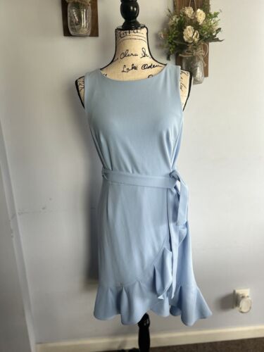 calvin klein Women’s Dress Midi Sophisticated Light Blue Size 6  - Afbeelding 1 van 11