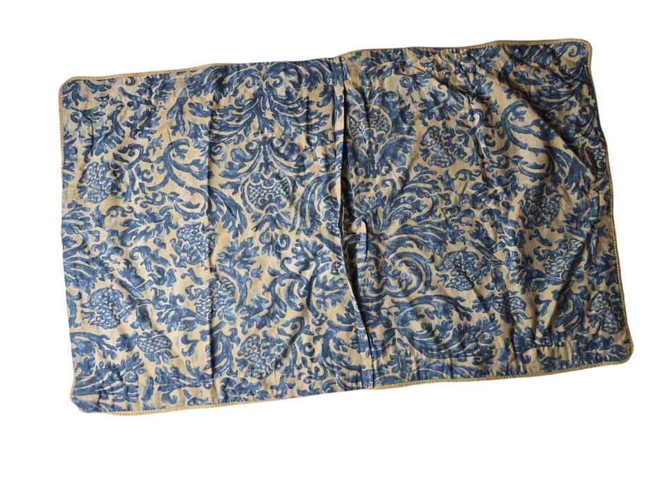 Ralph Lauren THE LANDING Damasco AZUL 1 Rey/1 Almohada Estándar Falsa Almohada Fundas Foto 3 de 4