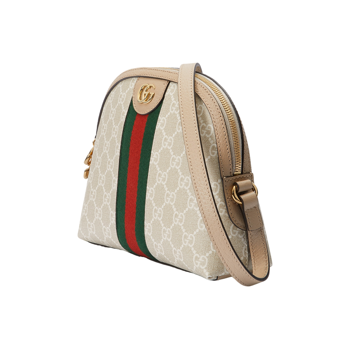 GUCCI Ophidia Small $1850 Beige And White GG Canvas Shoulder Bag