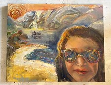 "The Selfie", Original Oil Painting, Figurative Art, Woman Painting