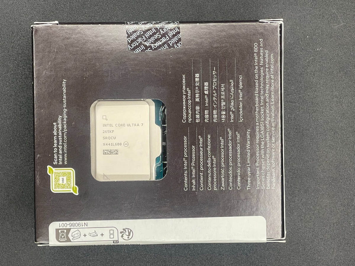 CPU Intel Core i7 265F CPU LGA1851 Intel Core Ultra 7 265F 20-Core LGA 1851 Processor BX80768265F