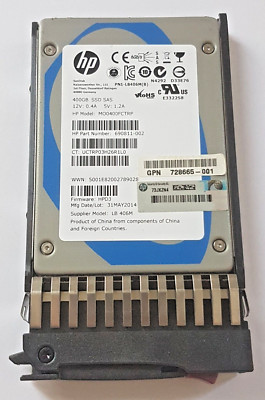 400GB SAS 12Gb/s HP MO0400FCTRP MLC SC SSD 2.5" Internal Hard Drive ...