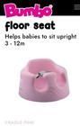 Bumbo Pink Floor Seat for Infants & Babies Adjustable Safety Harness-New-No Box