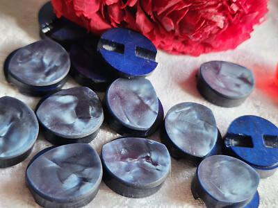 Lot De 5 Boutons Vintage Bleus - Diamètre 2,2 Cm - À Pied - Pour Customisation, Couture
