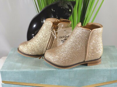 Girls Gold Glitter Booties | eBay