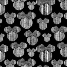 Minnie Mouse Heads Grey Cotton Fabric