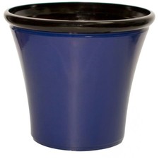 Primrose Decorative Flared Cone Outdoor Glazed Ceramic Planter Blue Pot 55cm