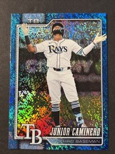 2026 Topps Blue Glitter Parallel Junior Caminero 038/150 Tampa Bay Devil Rays