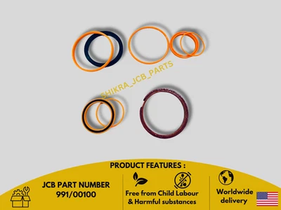 PELLE RÉTROCAVEUSE JCB - KIT DE JOINTS CYLINDRIQUES HYDRAULIQUES TIGE 40 MM... - Photo 1/4