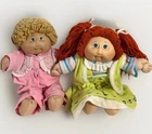 Vintage 1980s Cabbage Patch Kids Dolls Pair - Coleco Mold #2 Blonde & Redhead