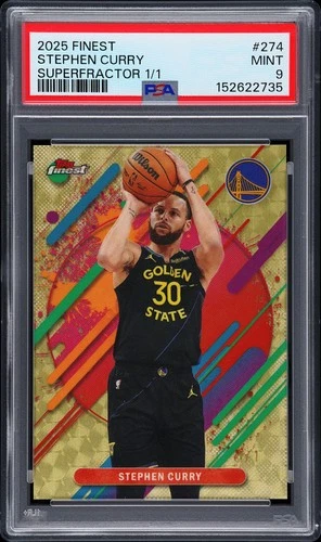 2025 TOPPS FINEST SUPERFRACTOR 1/1 #274 STEPHEN CURRY 1/1 PSA 9