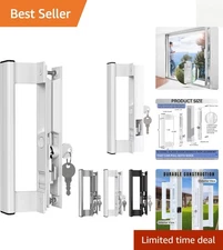 Matte Finish Sliding Glass Door Handle Set - Secure & Elegant Design, 6-5/8"