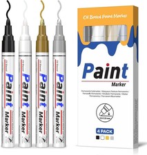 Paint Markers-4 Colors Permanent Oil Based Paint Pens Marker Gold  Silver  Bla