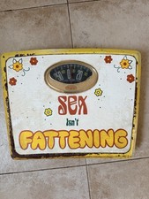 Vintage Metal 70 s Bathroom Scale sex Is Not Fattening Working