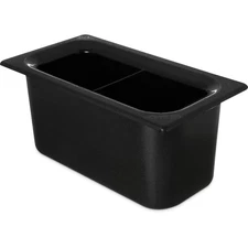Carlisle CM110303 Coldmaster 3.4 Qt. Black Third-Size Divided Coldpan