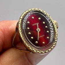 Rare 1970s USSR Chaika Ring Watch – Vintage Gold Plated 17 Jewel Mechanical