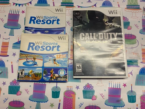 Wii Sports Resort and Call of Duty Black ops both CIB with Manuals preowned