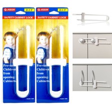 5 Packs Child Proof U Shape Cabinet Locks Safety Door Fridge Drawer Plastic