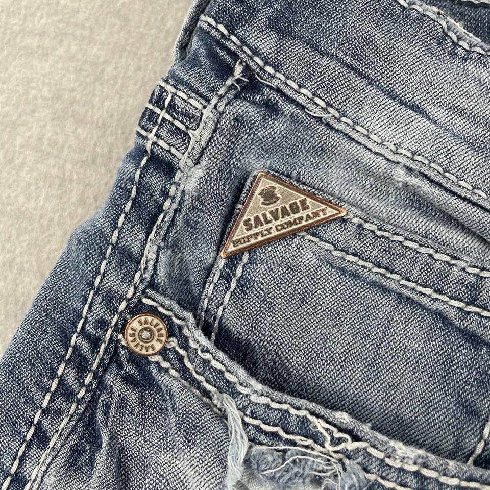 Calça jeans masculina Buckle Salvage 31x32 Havoc regular reta desgastada - Imagem 3 de 4