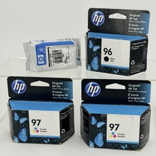 Lot Of 4 Cartridges 2021 Genuine HP 96 97 Printer Ink Black 2 Set Tri-Color 2