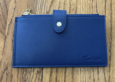 Travelambo Wallet RFID Blocking Bifold Multi Card Holder Blue Slim Organizer